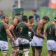 George Cronje of the junior Springboks organises his front pack during the Under-20 International Series game between South Africa and Argentina at Markotter Sports Complex in Stellenbosch on 23 June 2021.