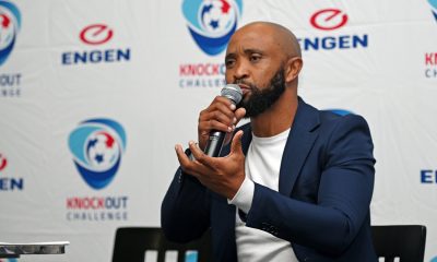 Thabo Senong (Tournament Ambassador) during the 2024 Engen Knockout Western Cape Draw at Engen Head Office in Cape Town on 27 May 2024.