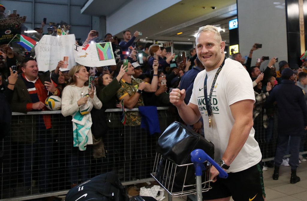 Vincent Koch of South Africa during the 2023 Rugby World Cup South Africa Arrival at the OR Tambo International Airport, Johannesburg on the 31 October 2023.