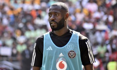 Deon Hotto of Orlando Pirates warms up during the DStv Premiership 2023/24 match between Orlando Pirates and Kaizer Chiefs at FNB Stadium on the 09 March 2024
