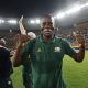 Helman Mkhalele, assistant coach of South Africa celebrate victory during the 2023 Africa Cup of Nations 3rd Place Play Off between South Africa and DR Congo at the Felix Houphouet Boigny Stadium in Abidjan, Cote dIvoire on 10 February 2024.