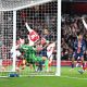 Kai Havertz (R) of Arsenal celebrates as the ball hits the back of the net for Arsenal's second goal during the UEFA Champions League match between Arsenal and Paris Saint-Germain in London.