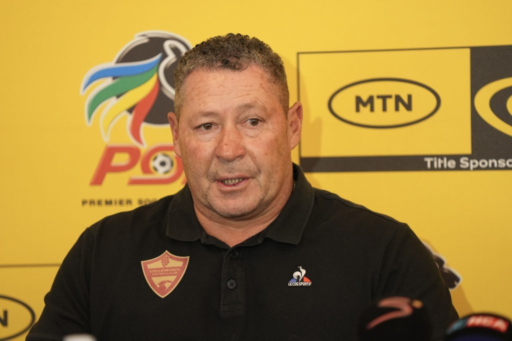 Stellenbosch FC coach Steve Barker during the 2024 MTN8 Media Day for Stelllenbosch FC at Lentelus Sports Ground in Stellenbosch on 2 October 2024