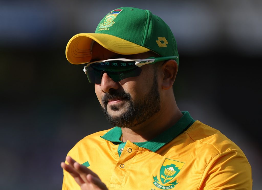 Tabraiz Shamsi of South Africa during the 023 T20 International Series match between South Africa and India at Wanderers Stadium in Johannesburg on 14 December 2023